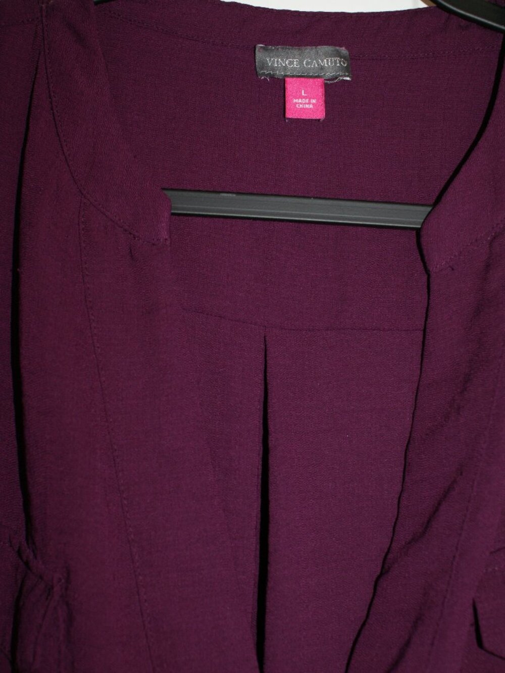 Vince Camuto Plum Roll-Tab Blouse - Large - LIKE NEW
